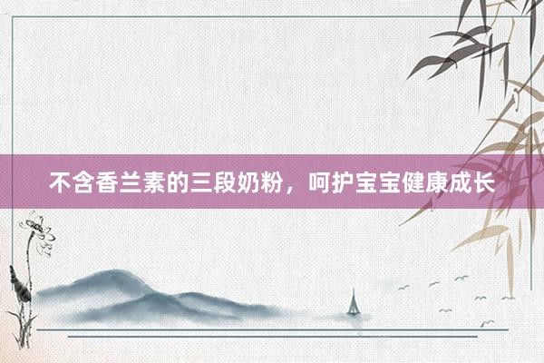 不含香兰素的三段奶粉，呵护宝宝健康成长